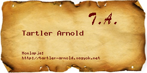 Tartler Arnold névjegykártya